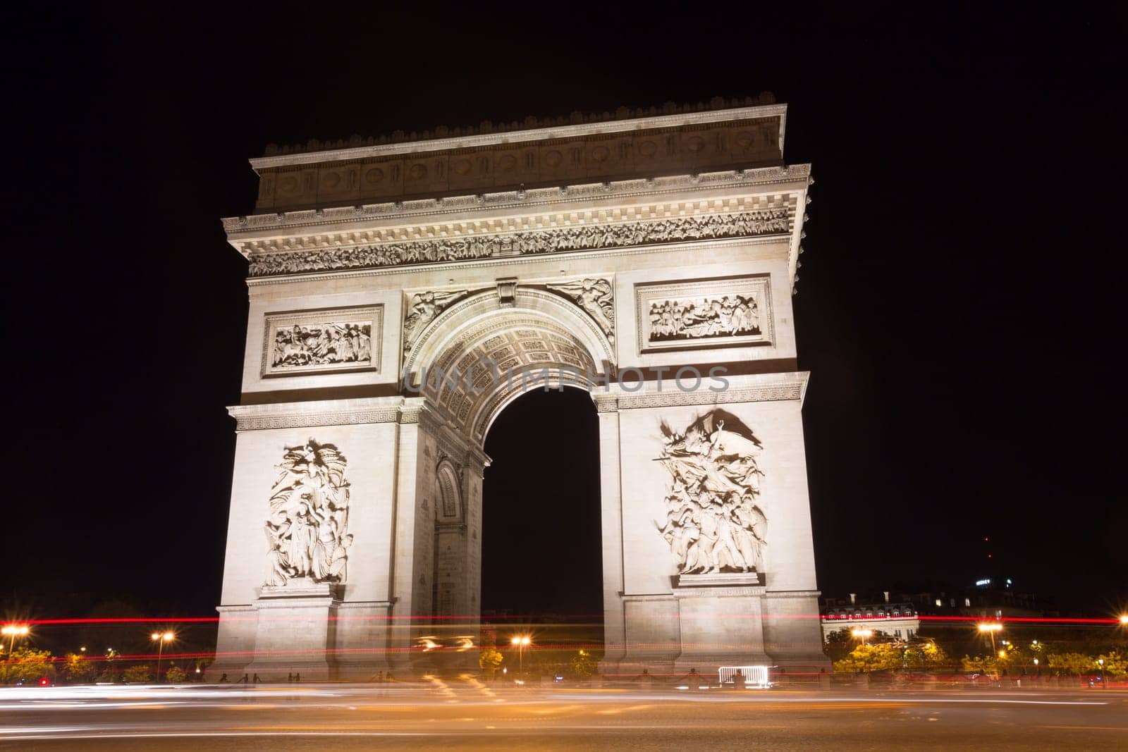 The Famous Arc de Triomphe in Paris, France in the summer of 2016