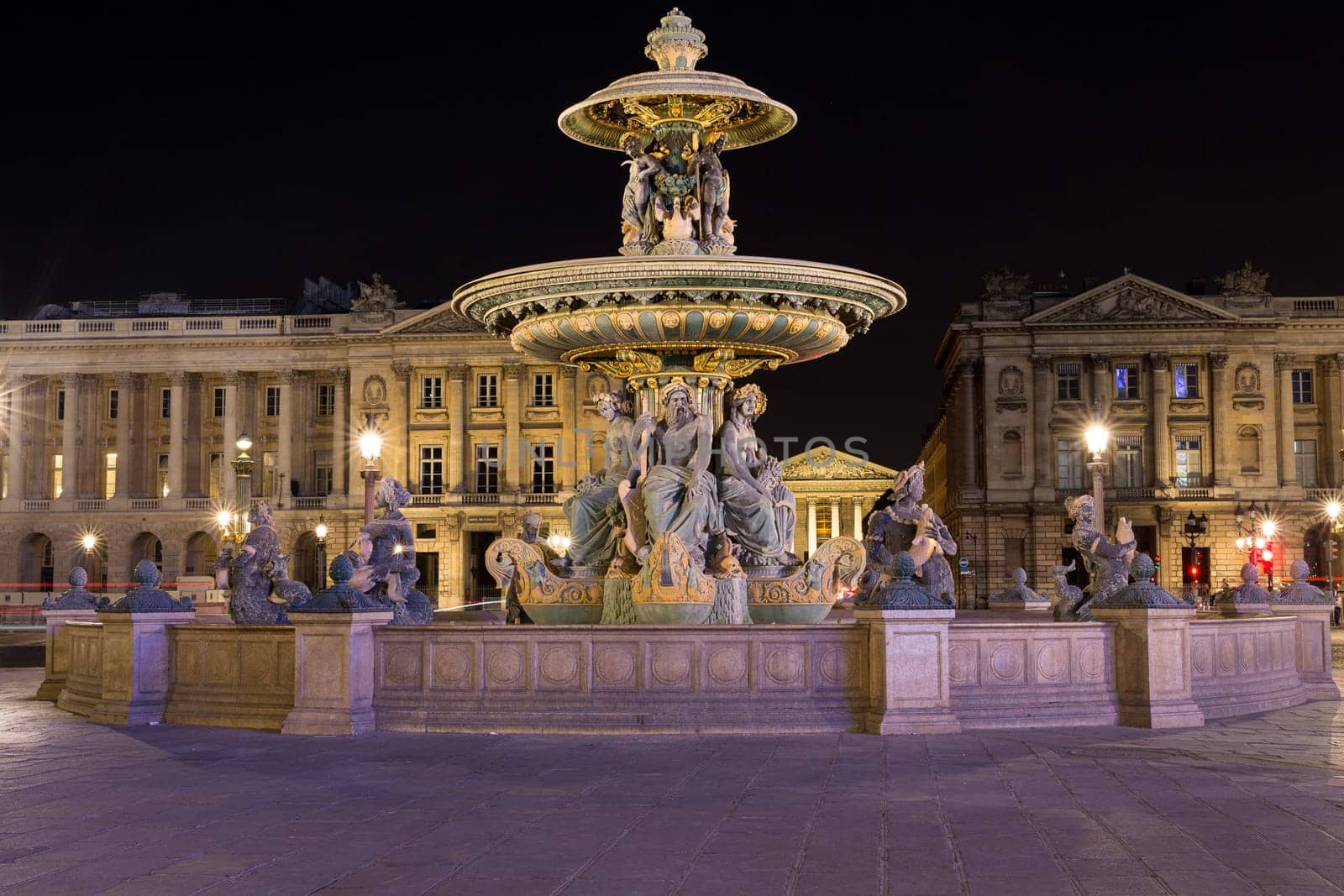 Typical french fountain in the place de la concorde
