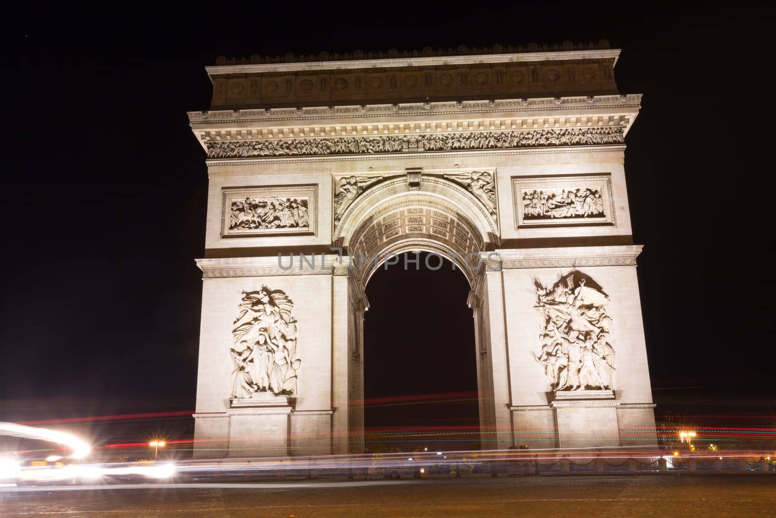 The Famous Arc de Triomphe in Paris, France in the summer of 2016