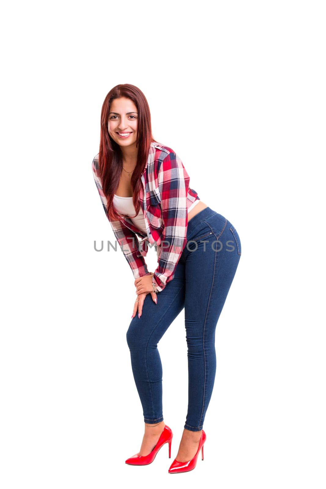Studio shot of a beautiful young casual woman
