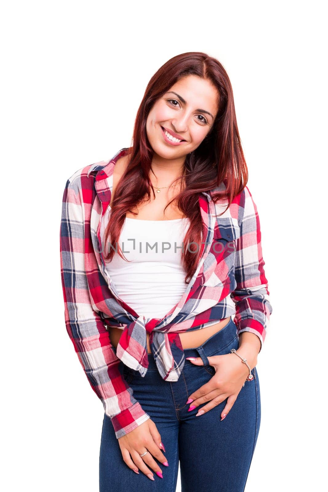 Studio shot of a beautiful young casual woman
