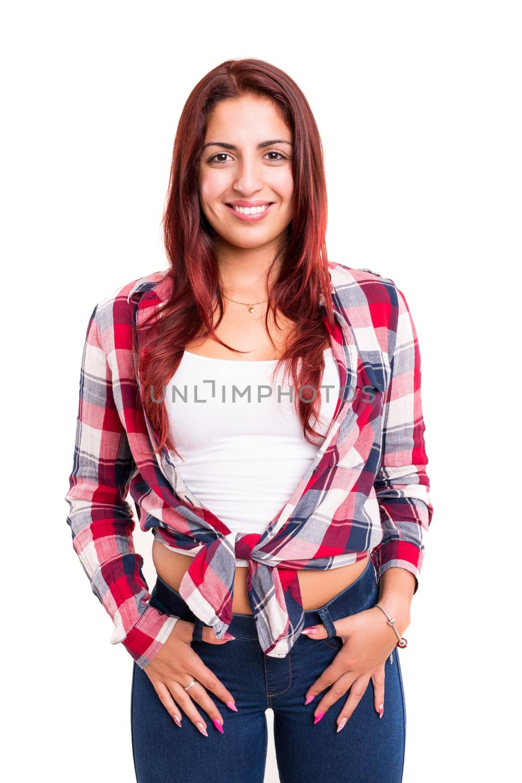 Studio shot of a beautiful young casual woman