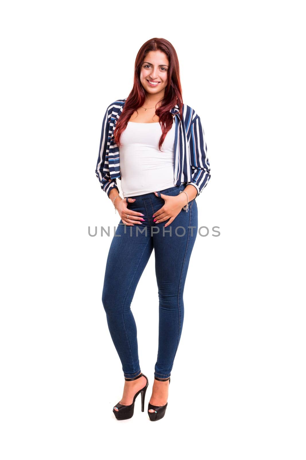 Studio shot of a beautiful young casual woman