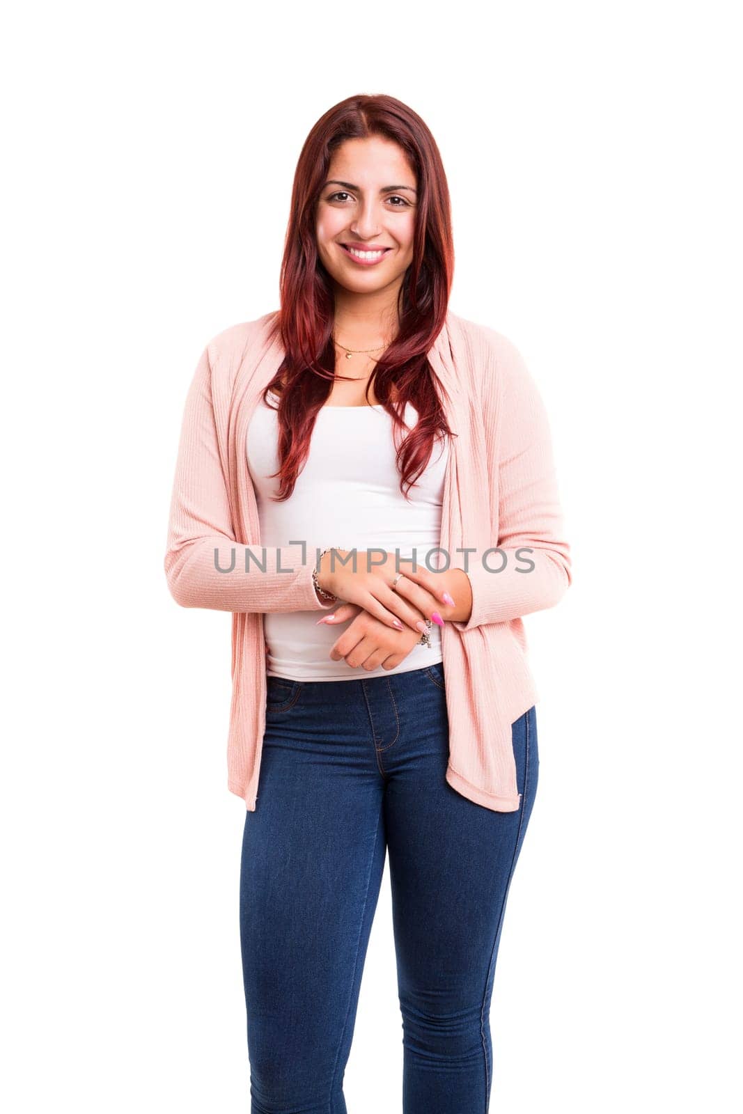 Studio shot of a beautiful young casual woman