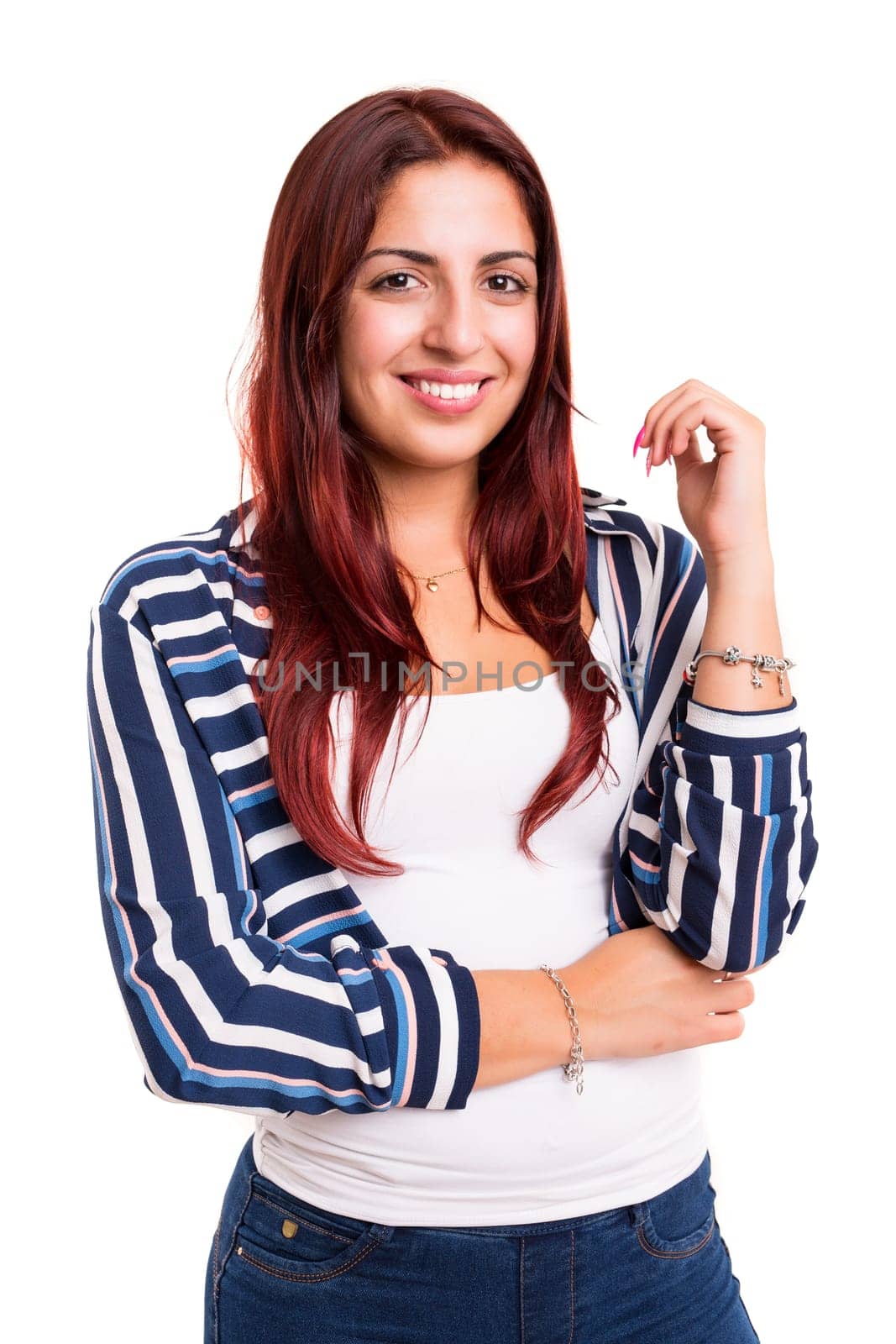 Studio shot of a beautiful young casual woman