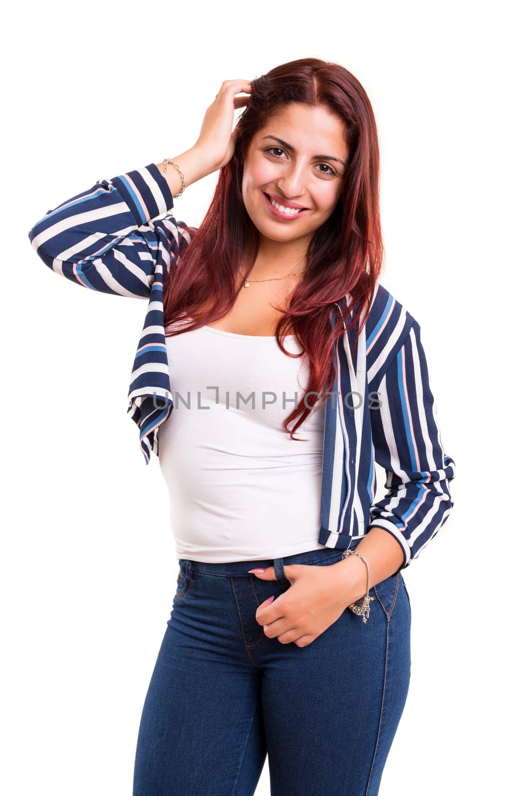 Studio shot of a beautiful young casual woman