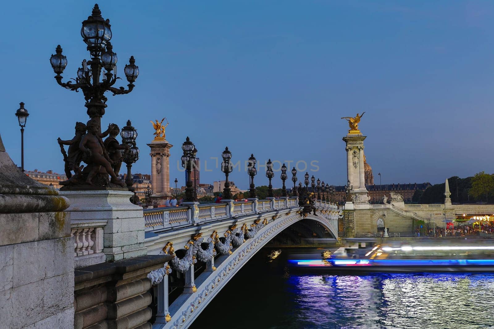The beautiful Alexander III bridge in Paris