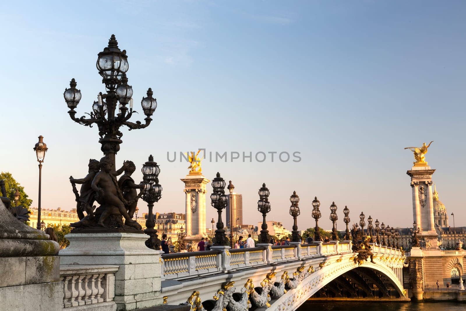 The beautiful Alexander III bridge in Paris