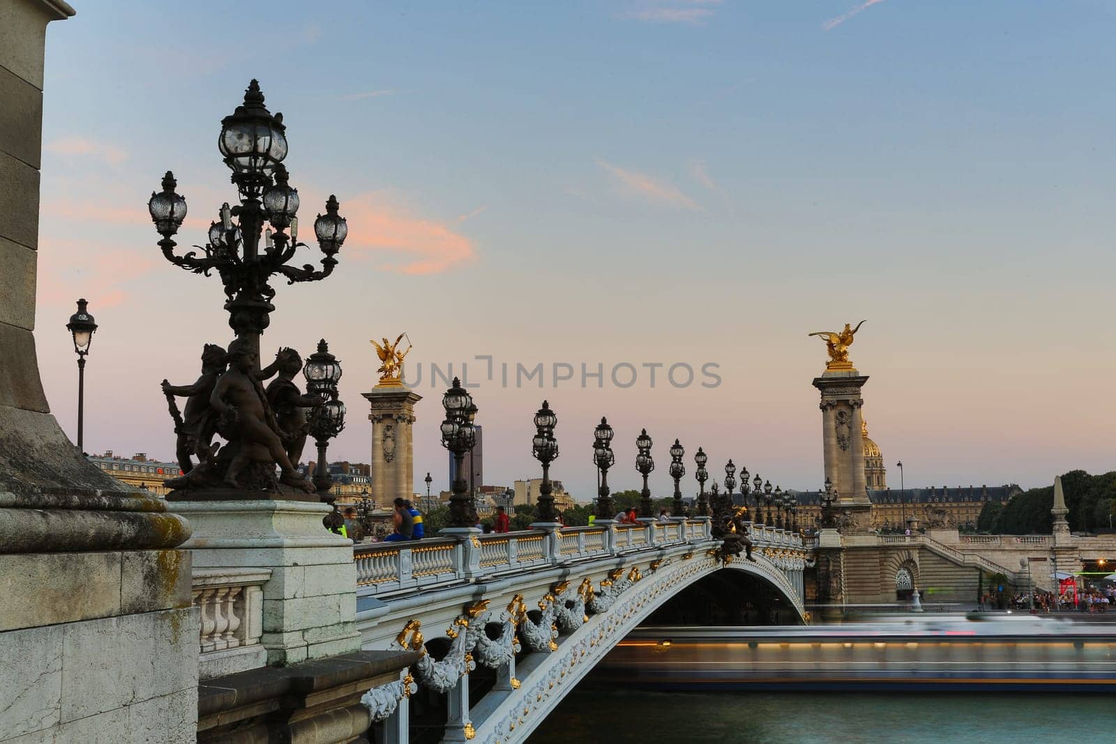 The beautiful Alexander III bridge in Paris