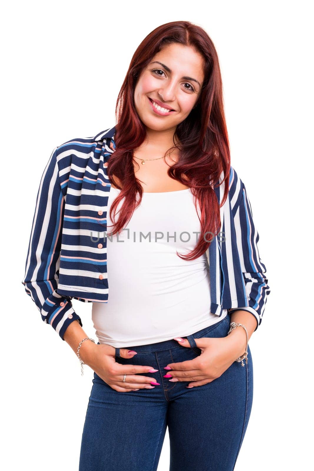 Studio shot of a beautiful young casual woman