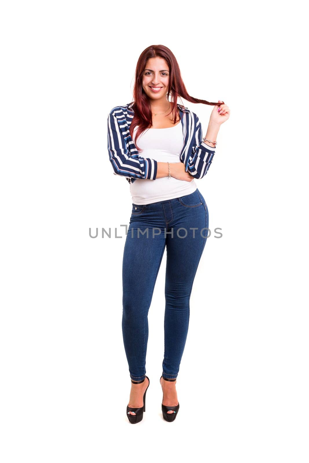 Studio shot of a beautiful young casual woman