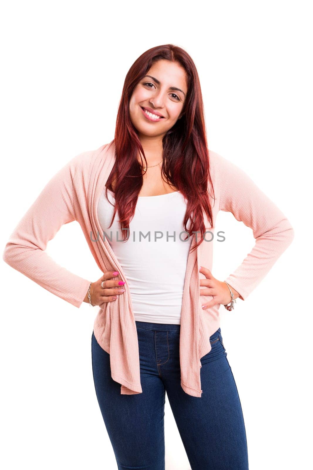 Studio shot of a beautiful young casual woman