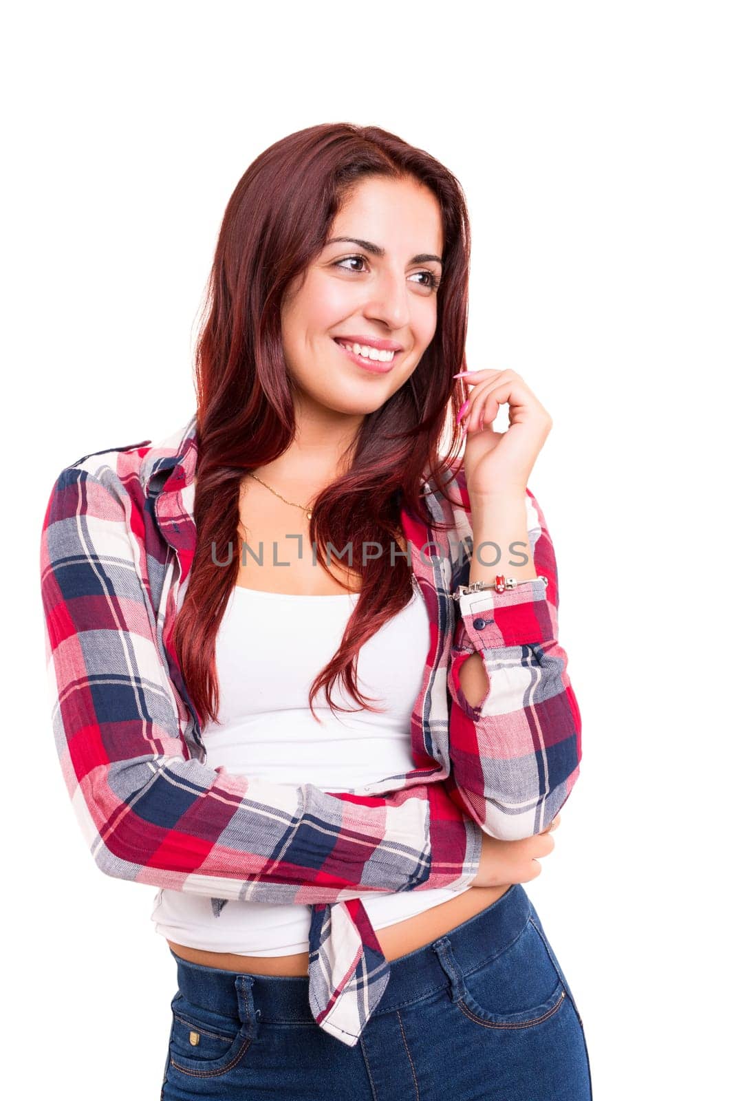 Studio shot of a beautiful young casual woman