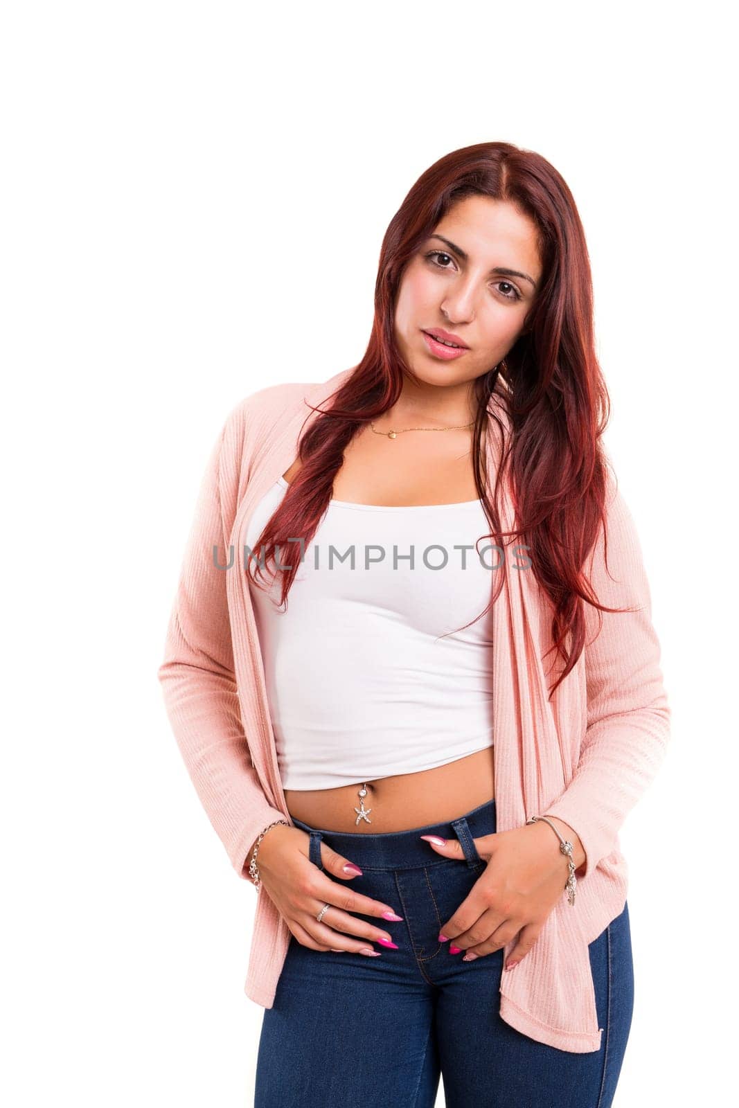Studio shot of a beautiful young casual woman