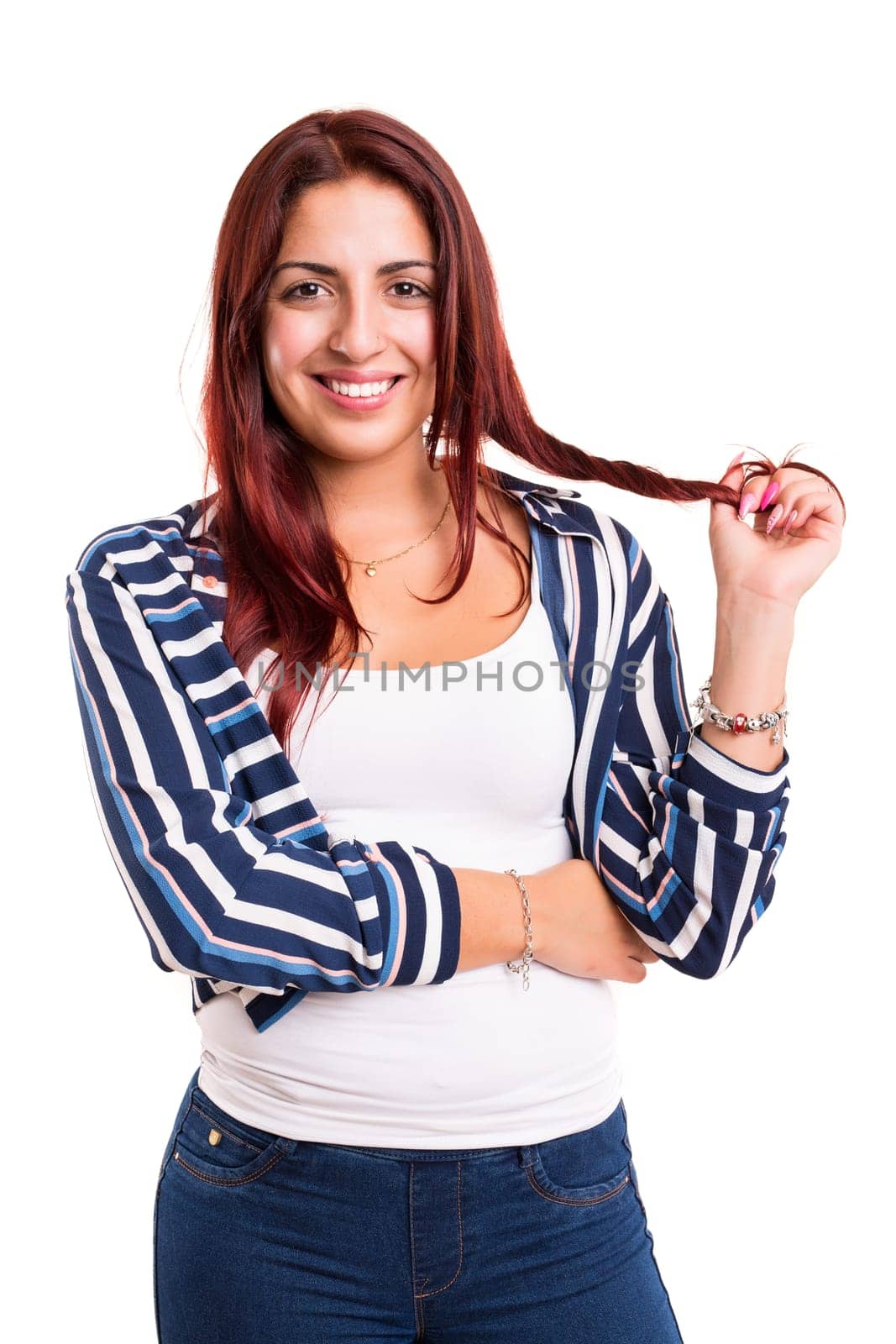 Studio shot of a beautiful young casual woman