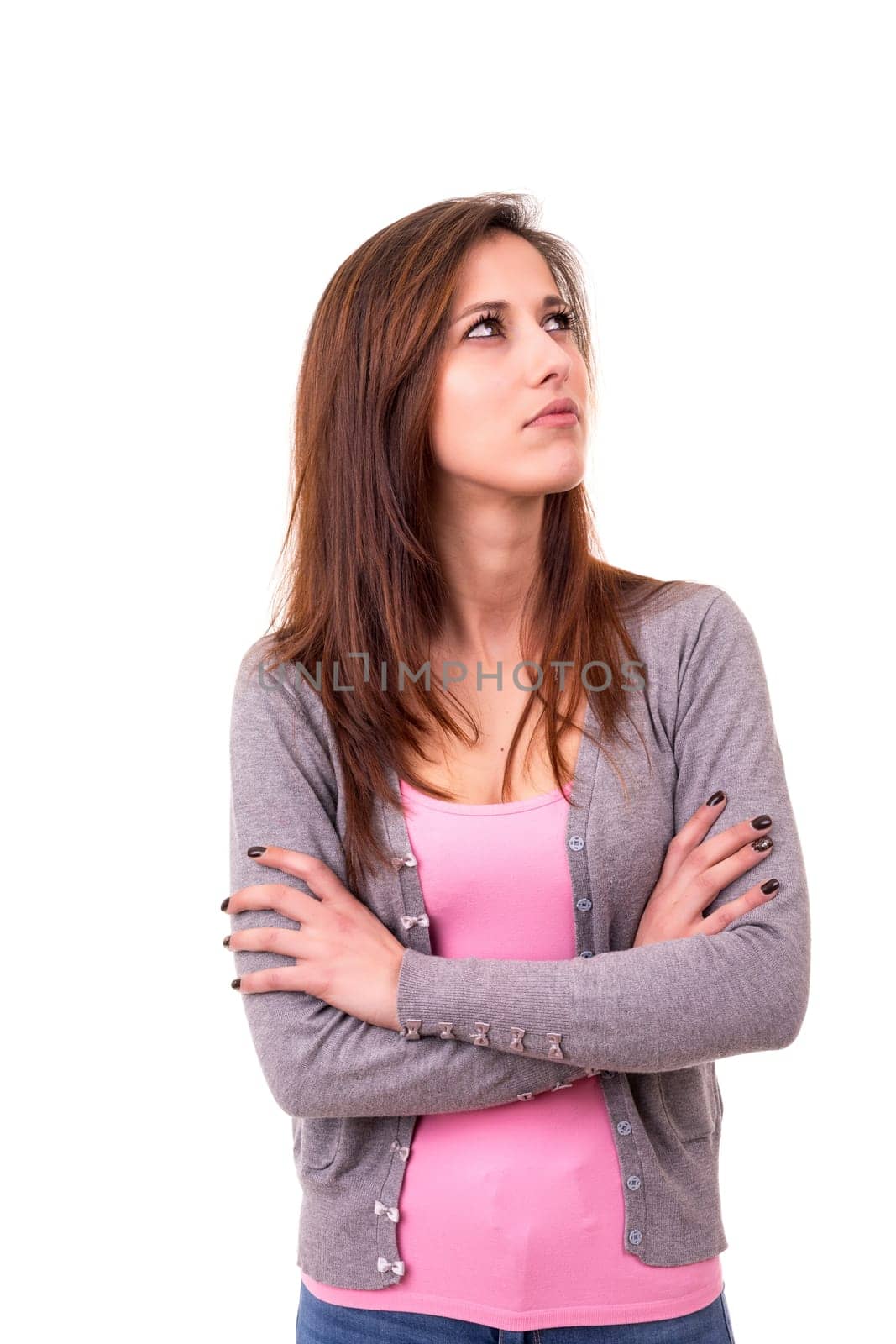 Studio shot of a beautiful young casual woman