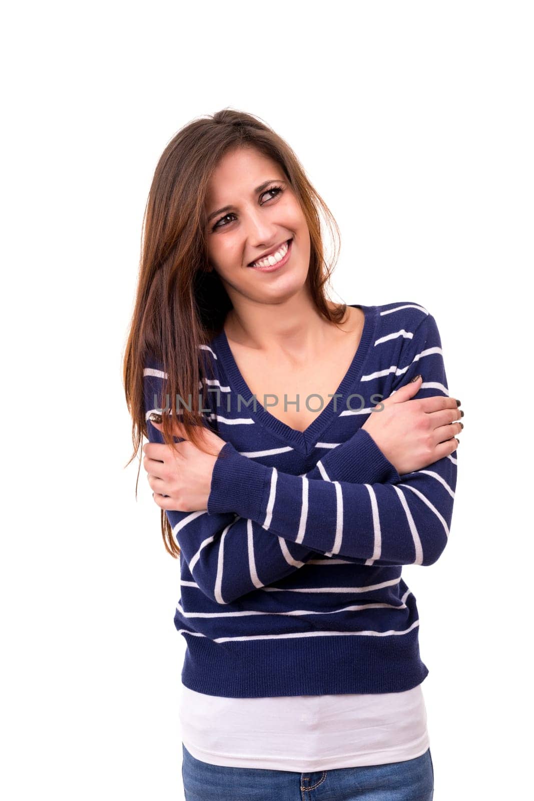 Studio shot of a beautiful young casual woman
