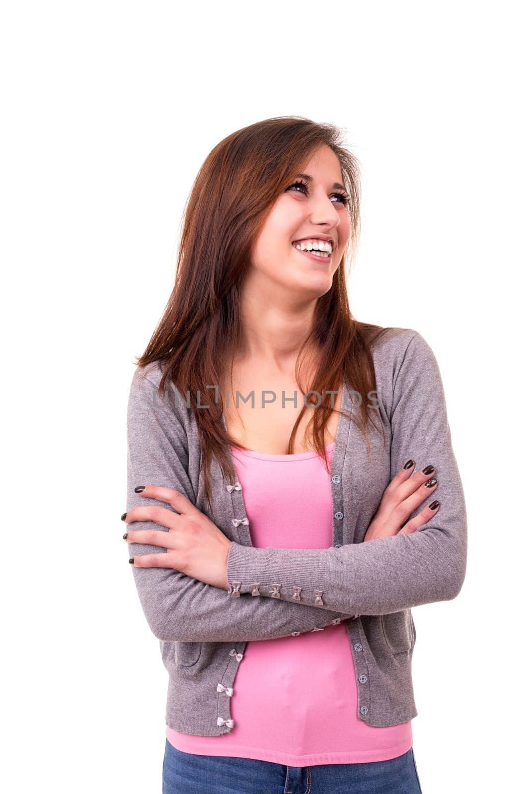 Studio shot of a beautiful young casual woman