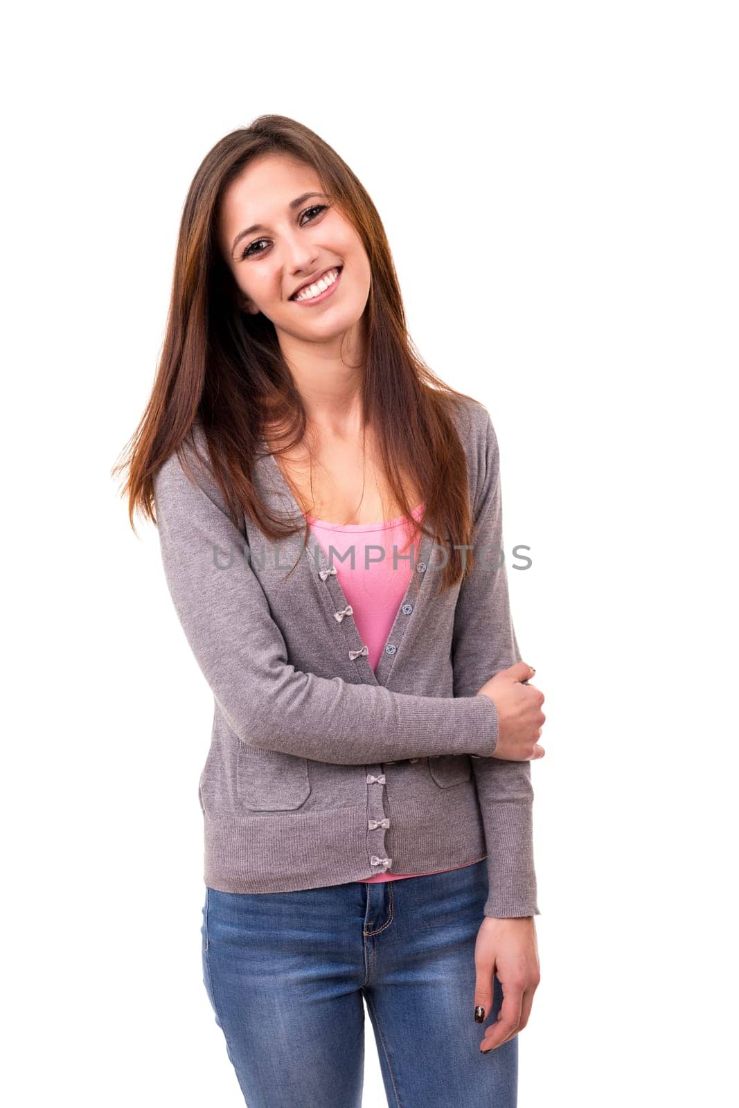 Studio shot of a beautiful young casual woman