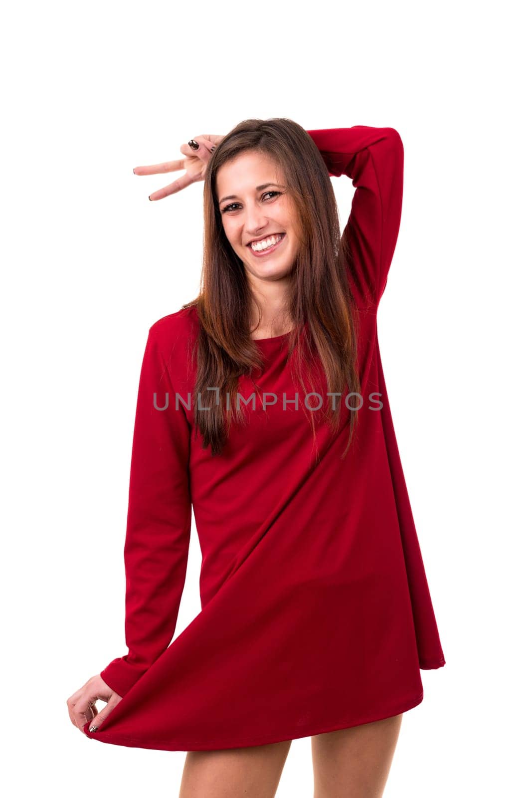 Studio shot of a beautiful young casual woman