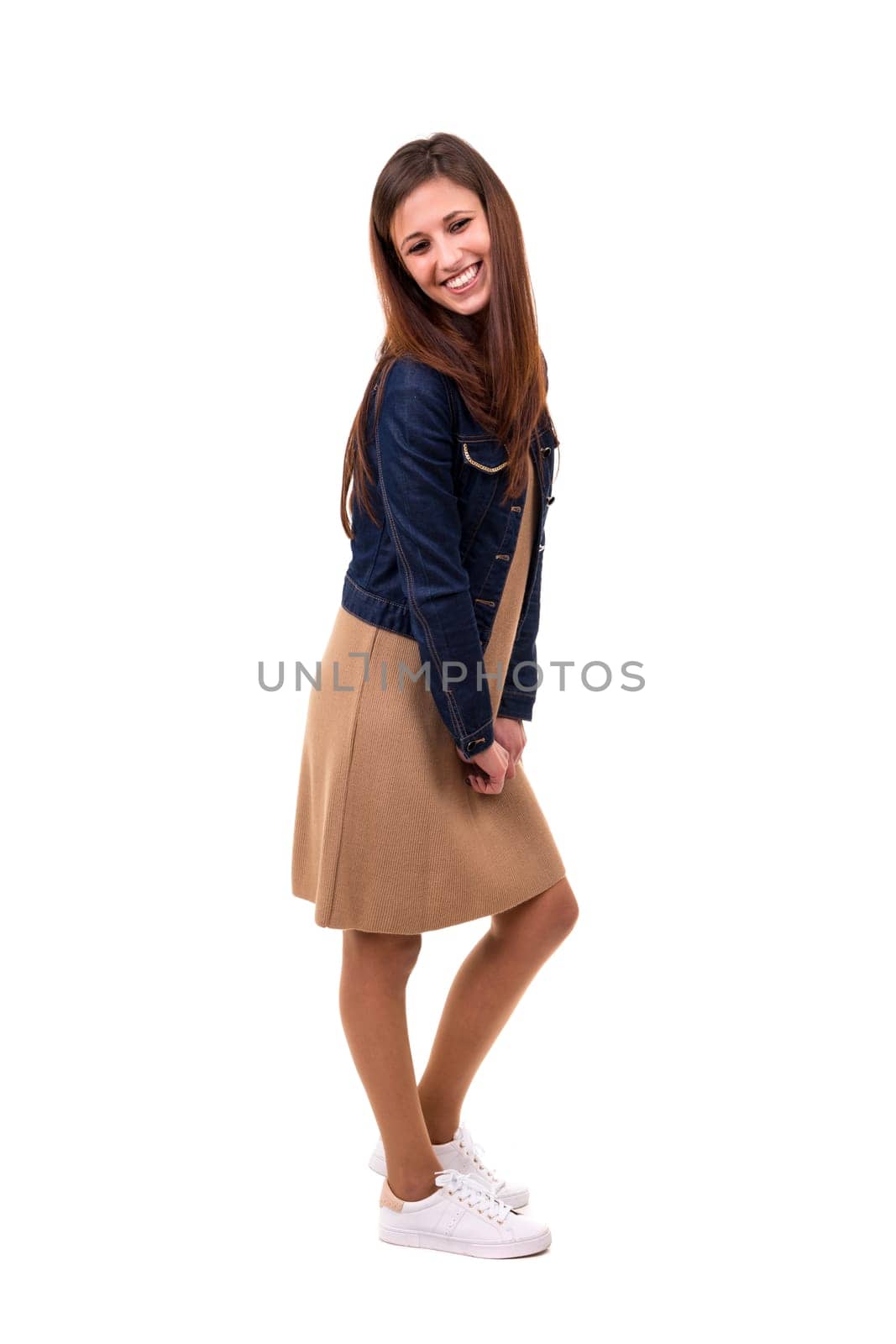Studio shot of a beautiful young casual woman