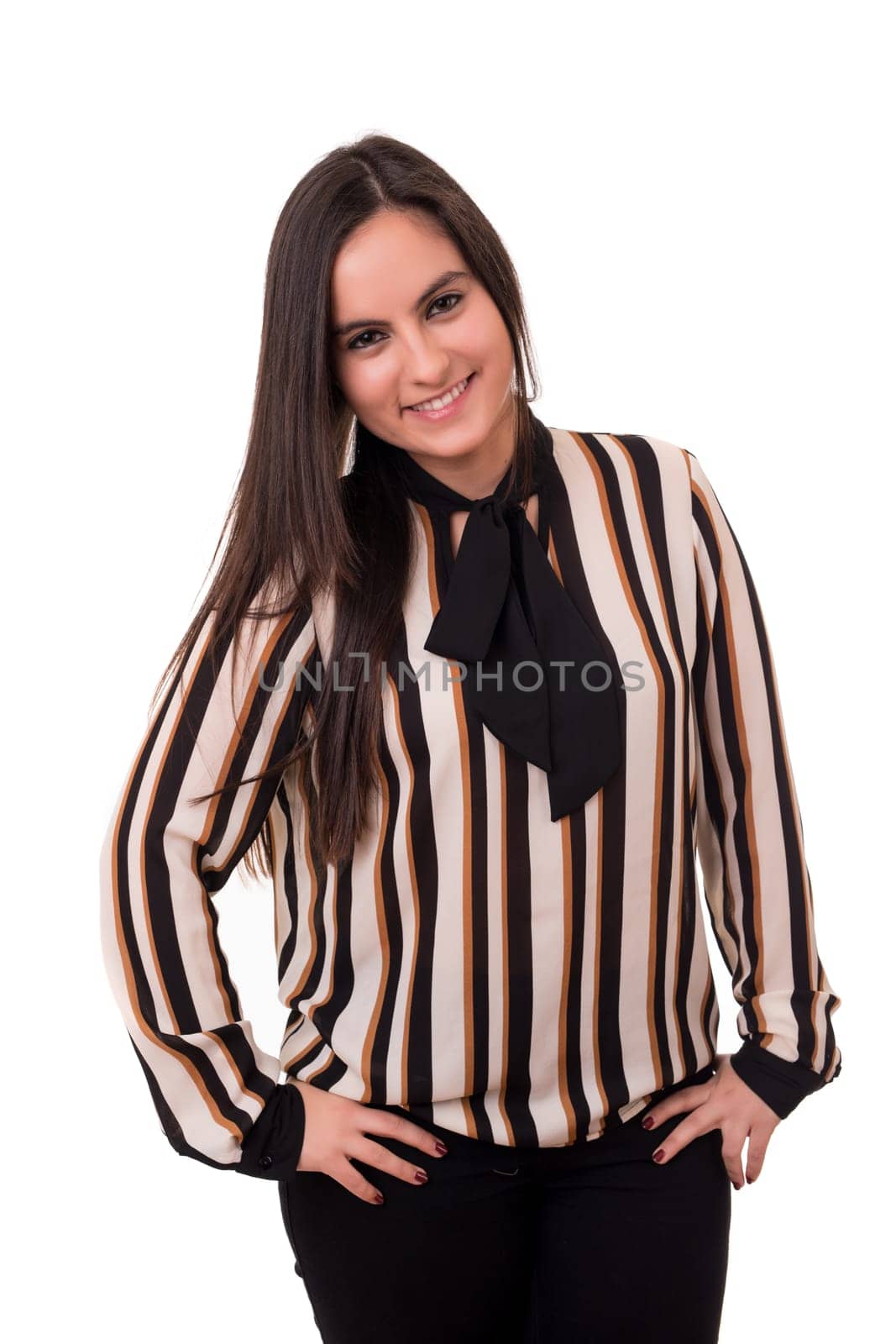 Studio shot of a beautiful young casual woman