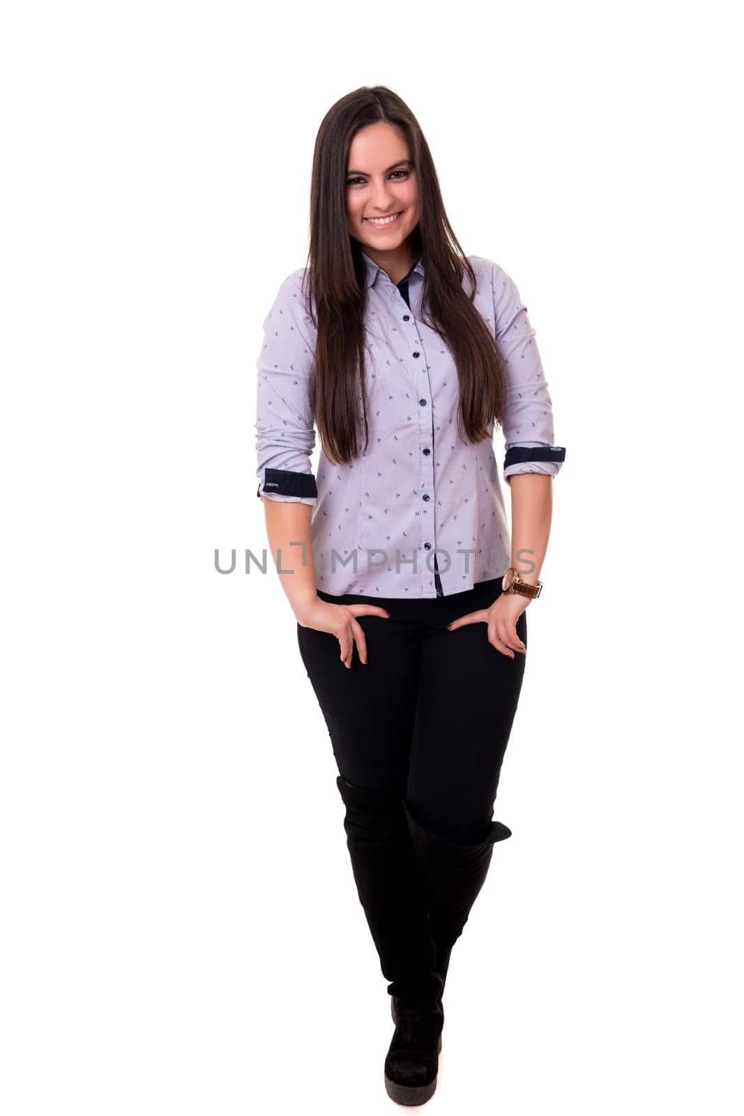 Studio shot of a beautiful young casual woman