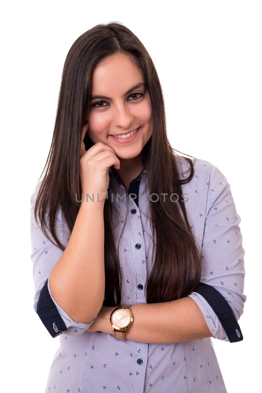 Studio shot of a beautiful young casual woman