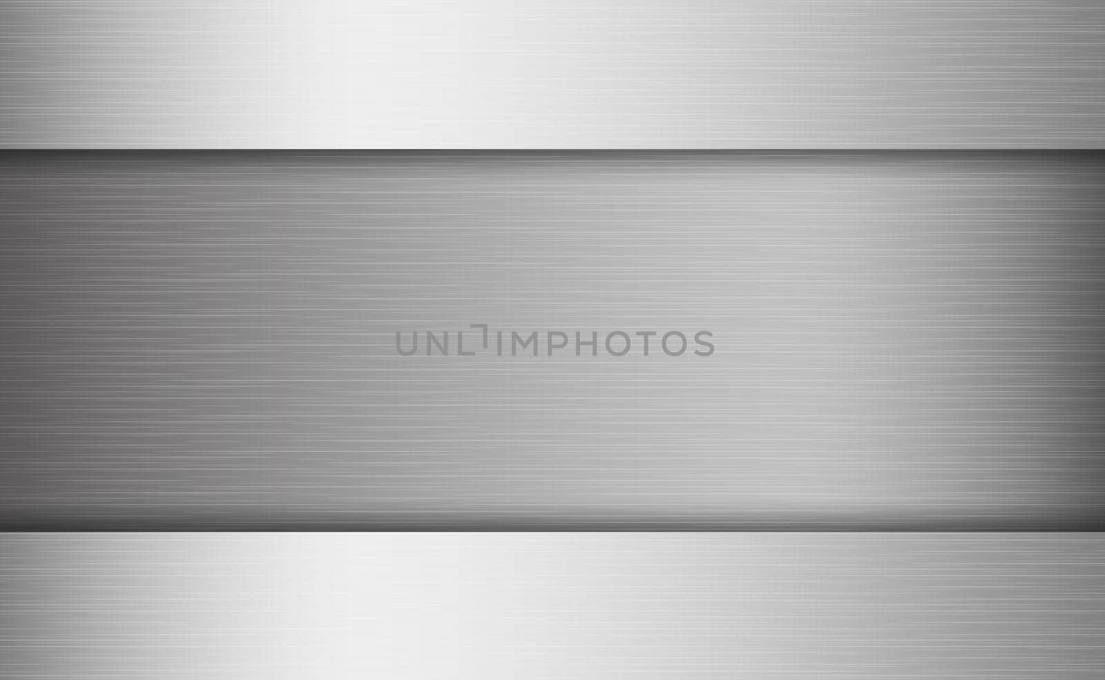 Texture panorama of silver metal with reflection - background