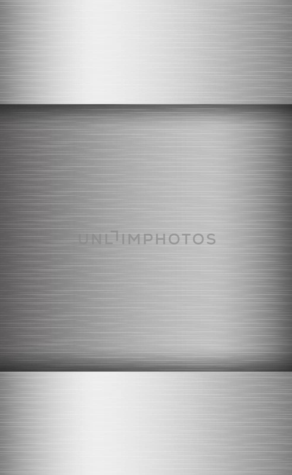 Texture panorama of silver metal with reflection - background