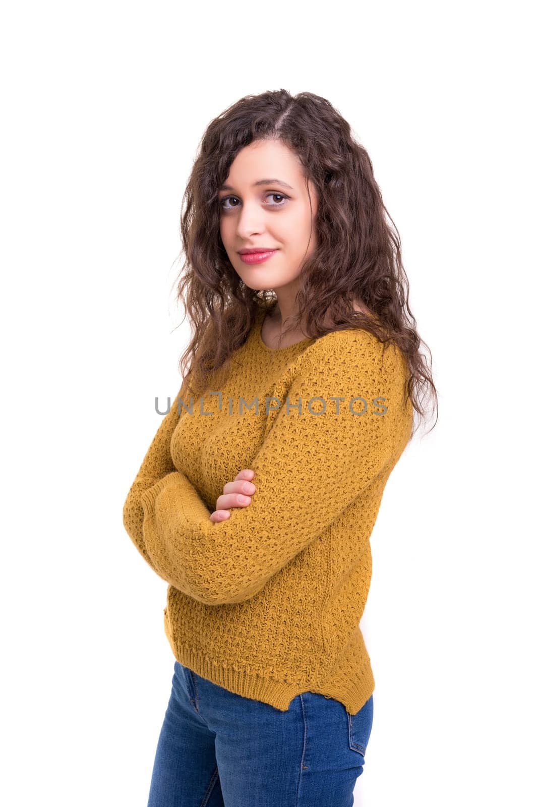 Studio shot of a beautiful young casual woman