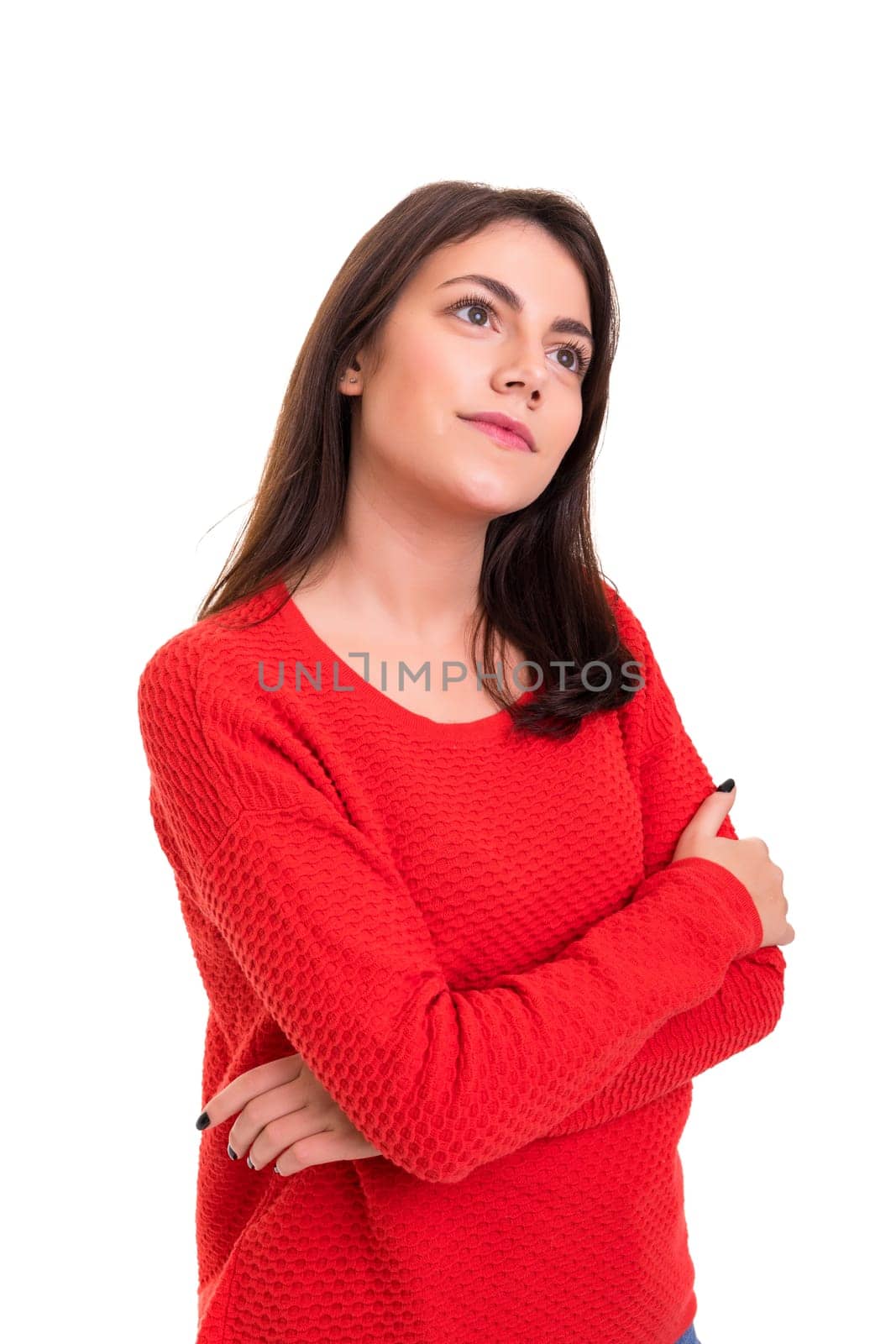Studio shot of a beautiful young casual woman