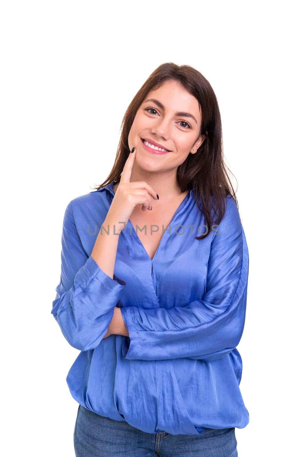 Studio shot of a beautiful young casual woman
