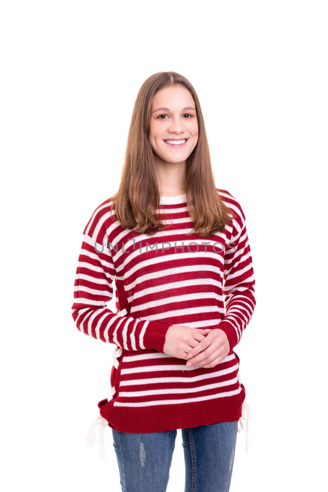 Studio shot of a beautiful young casual woman