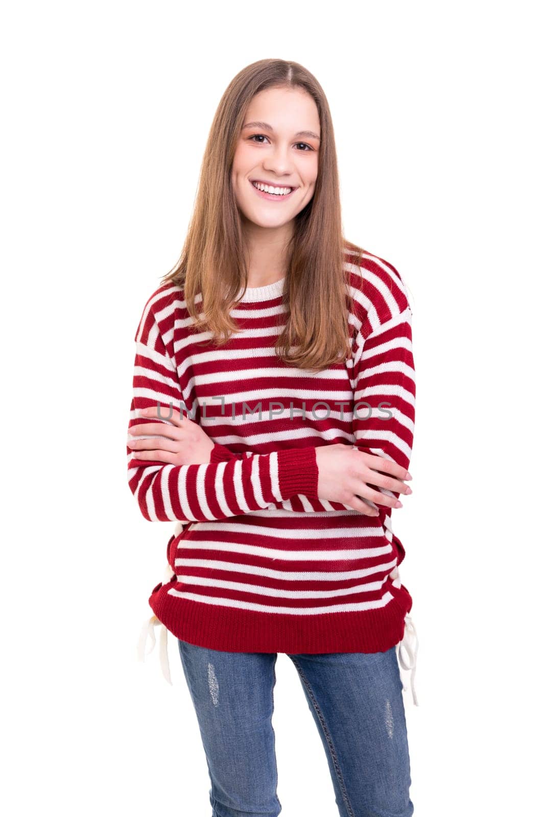 Studio shot of a beautiful young casual woman