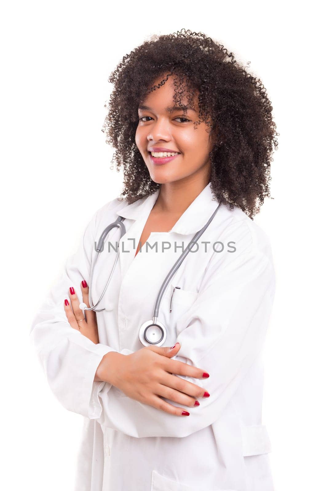 Studio shot of a beautiful african doctor