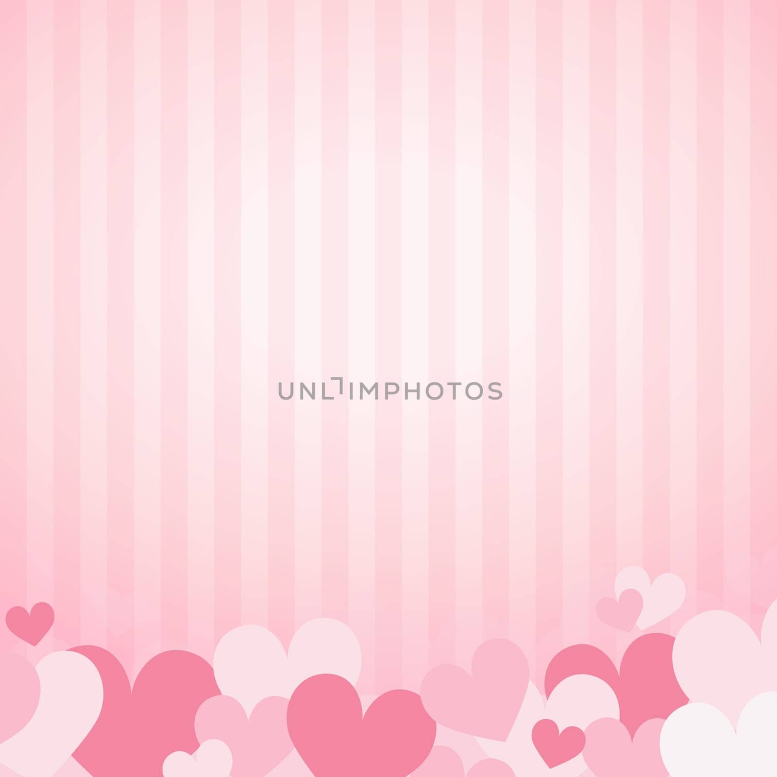 Set of festive red and pink hearts - Vector illustration