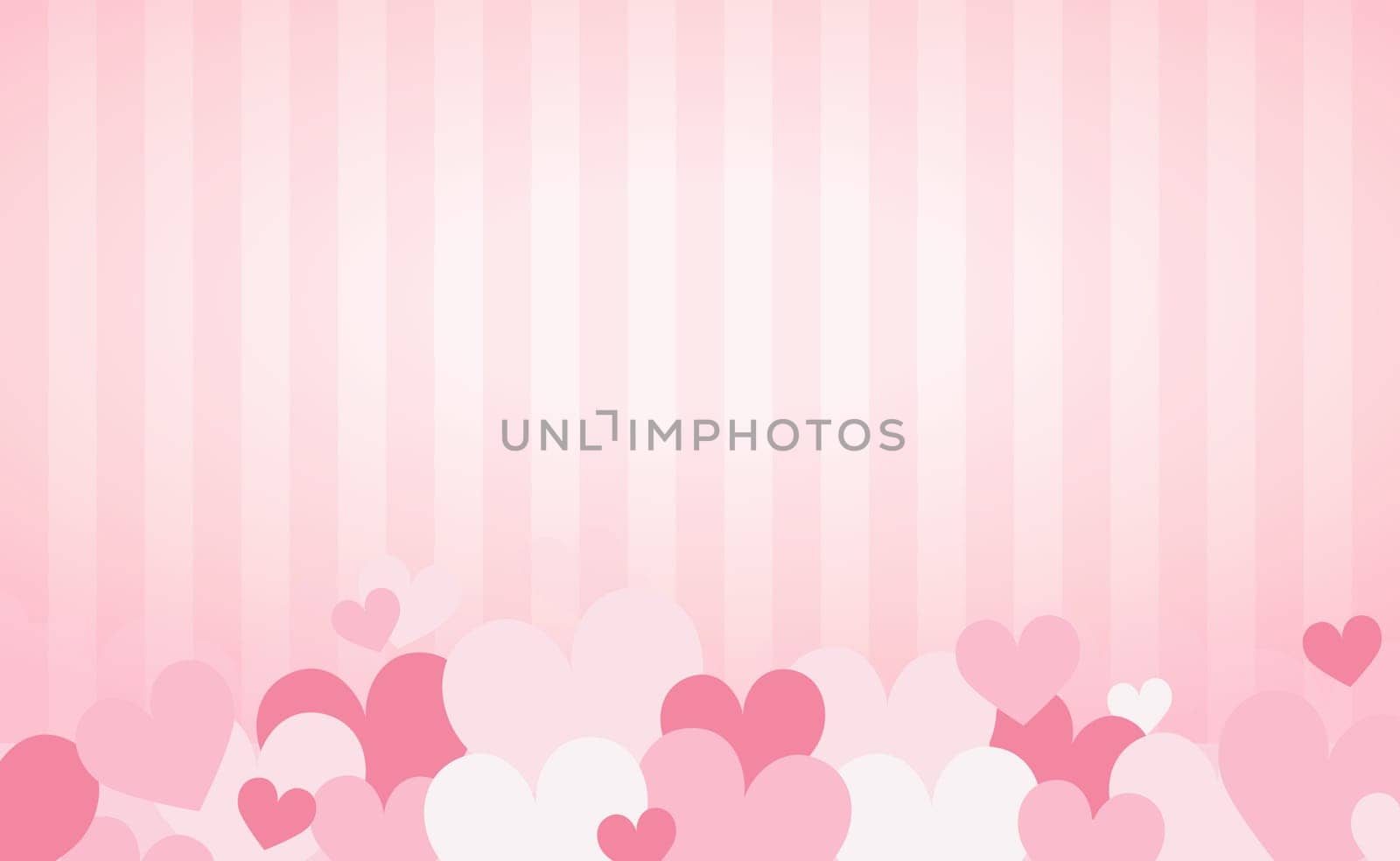 Set of festive red and pink hearts - Vector illustration