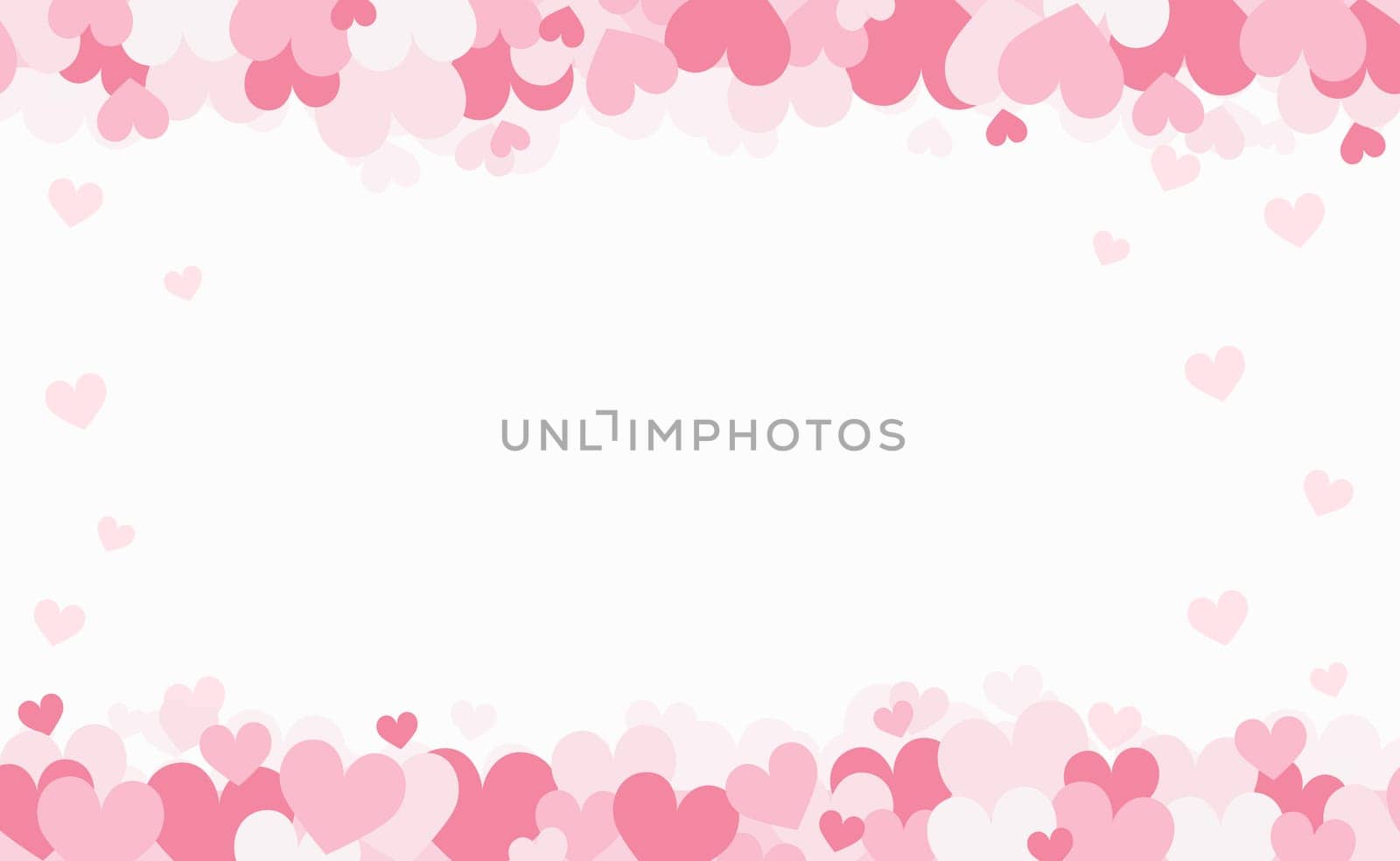 Set of festive red and pink hearts - Vector illustration