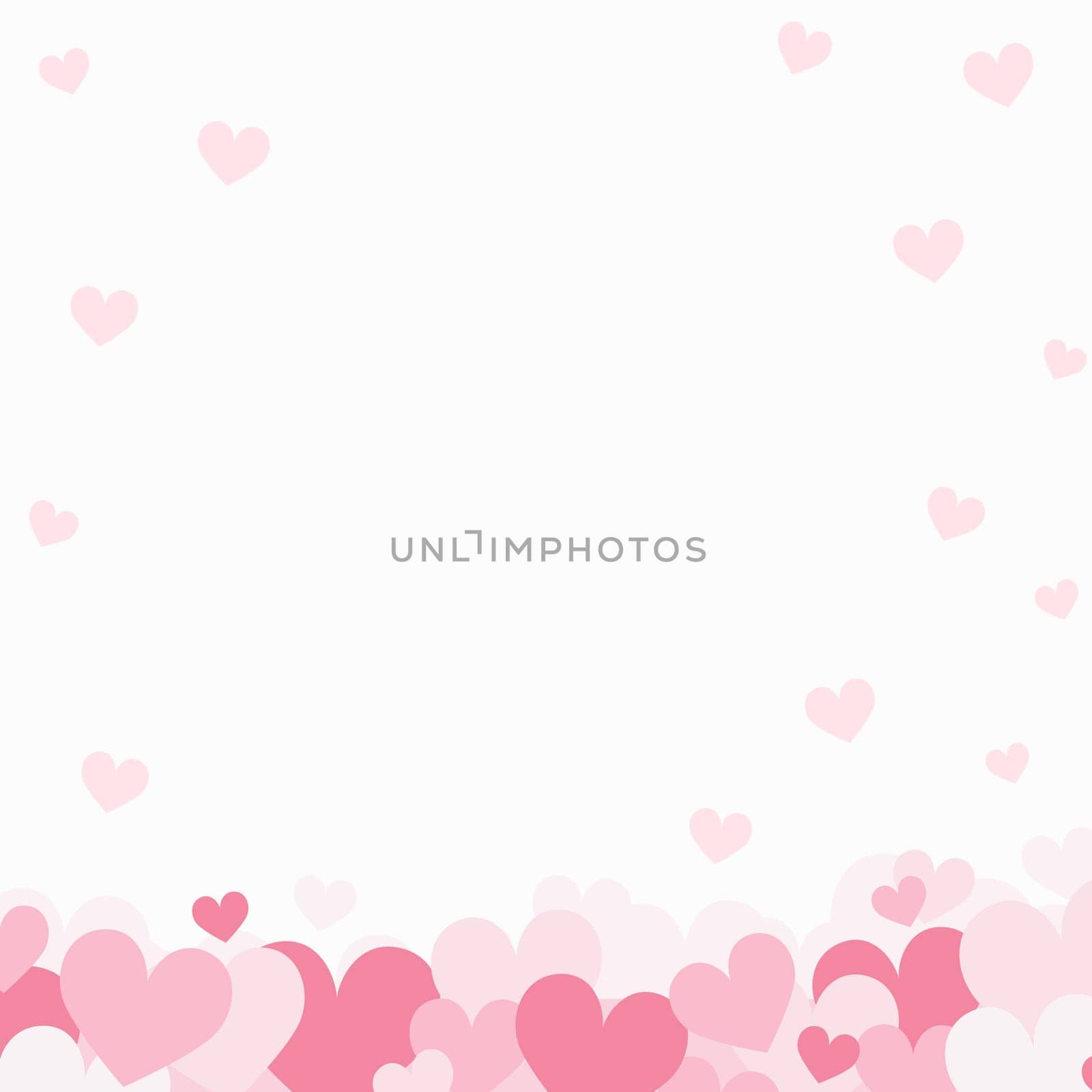 Set of festive red and pink hearts - Vector illustration