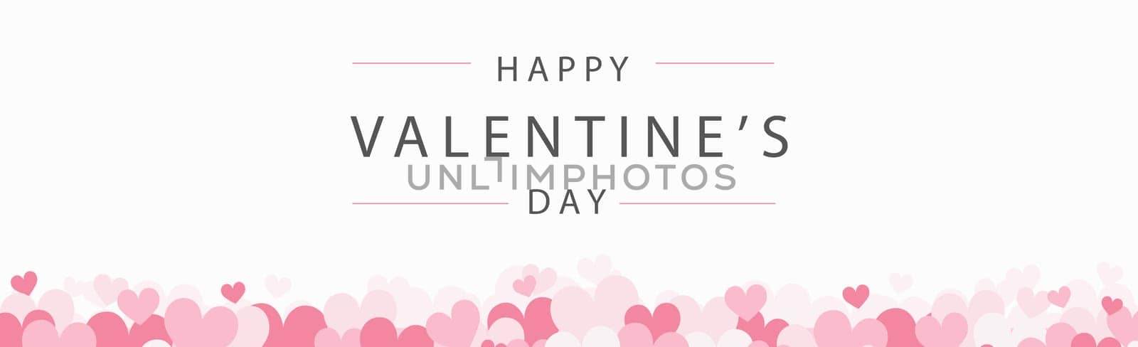 Set of festive red and pink hearts with congratulations - Vector illustration
