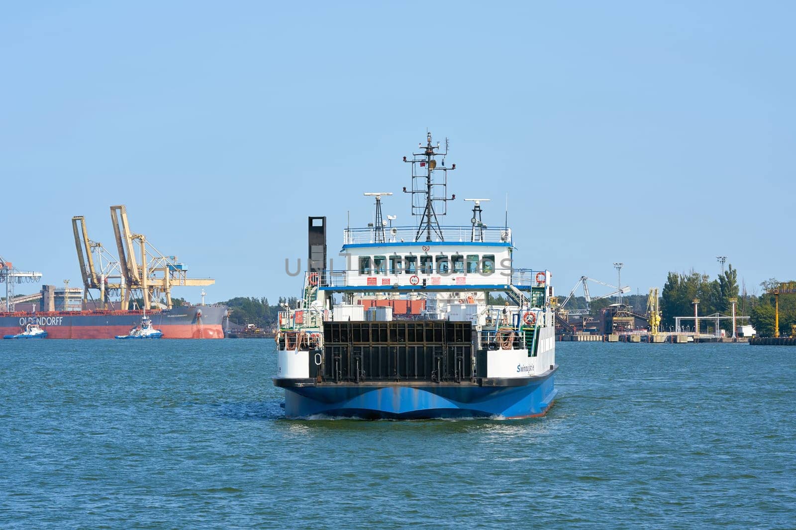 City ferry between the islands of Wollin and Usedom on the way to Swinoujscie on Usedom