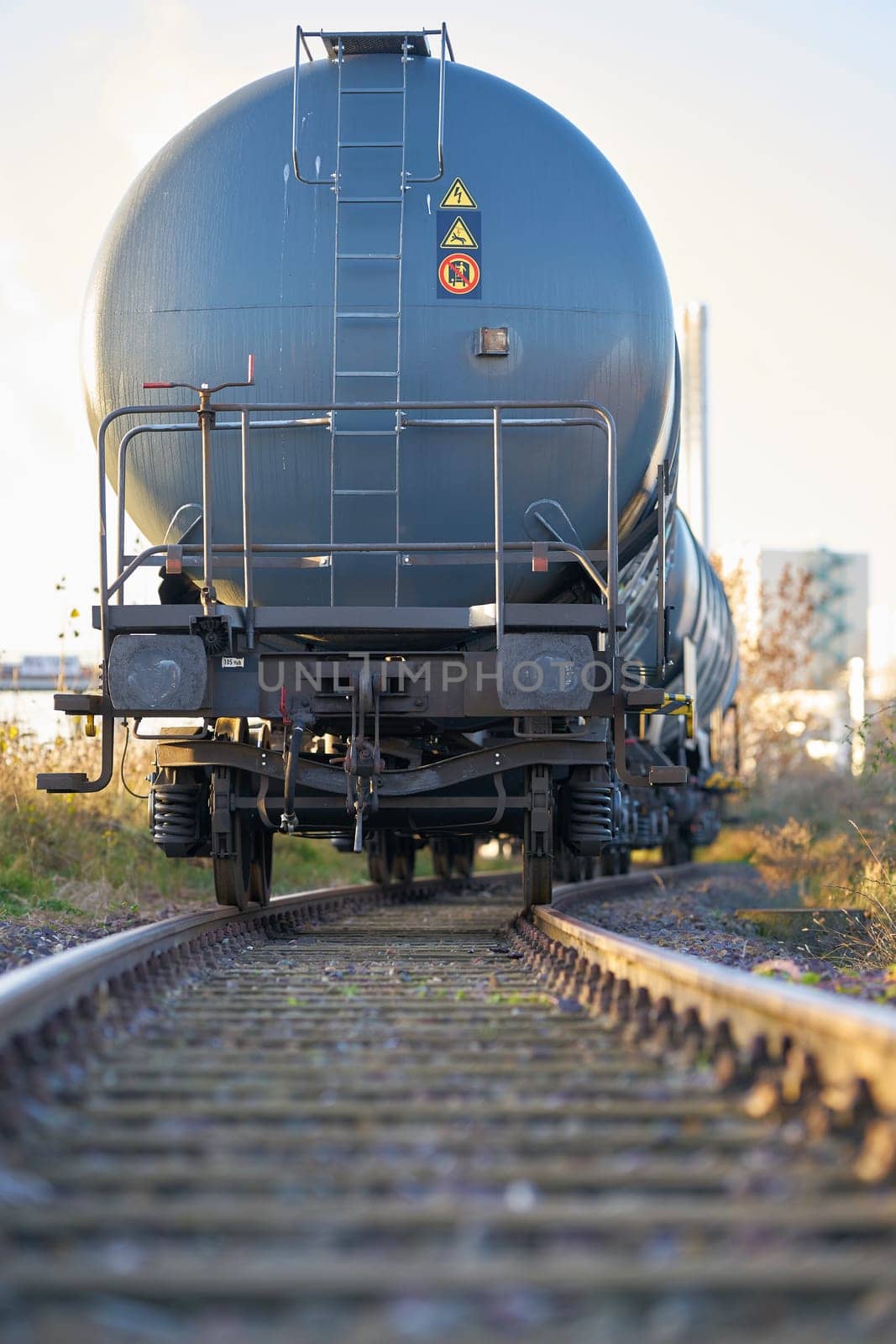 Tank car in an industrial area in the port of Magdeburg in Germany