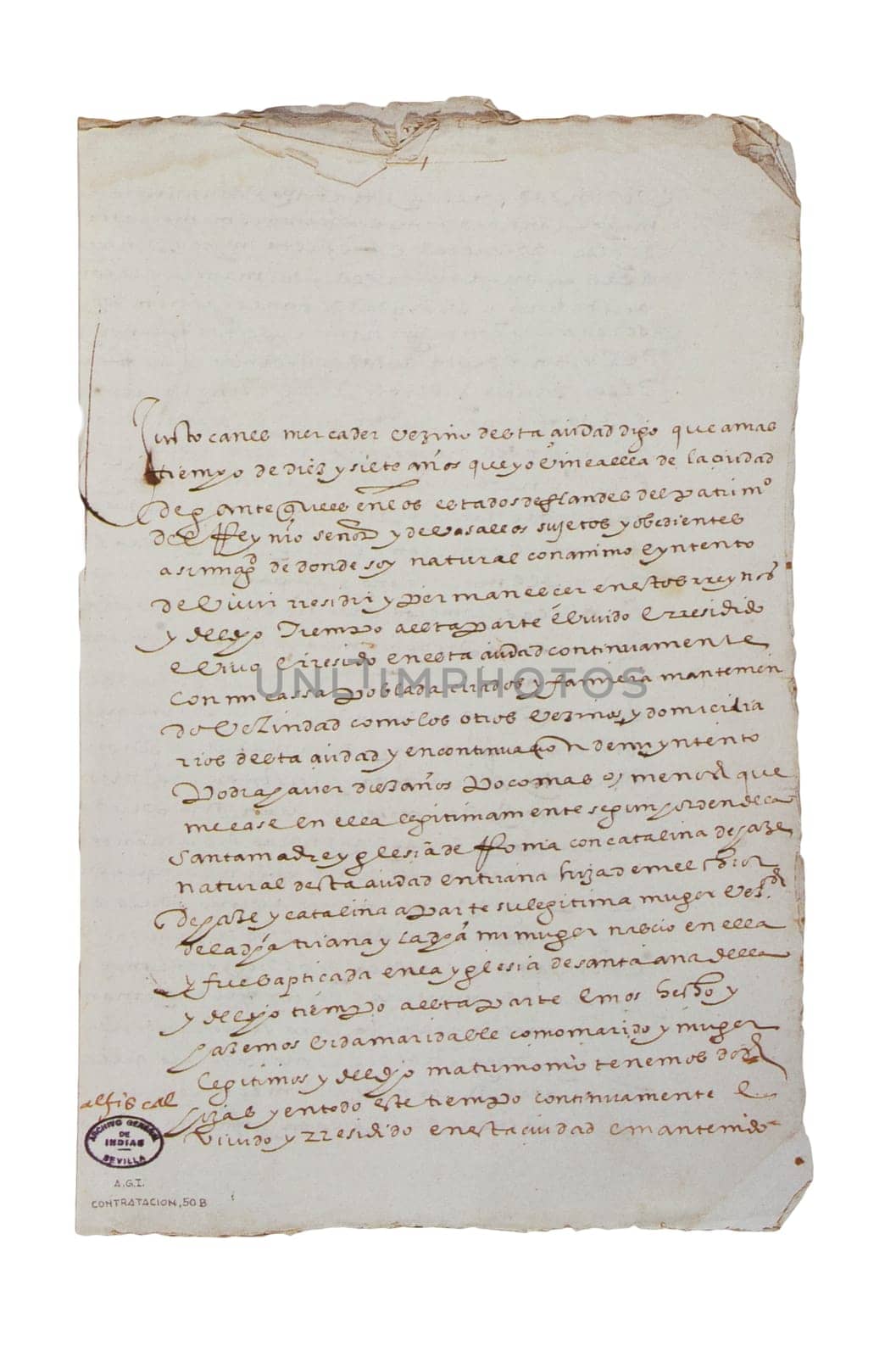 Judicial process in which a Flemish merchant requests permission to trade in America, 1594. Archive of Indies, Seville, Spain