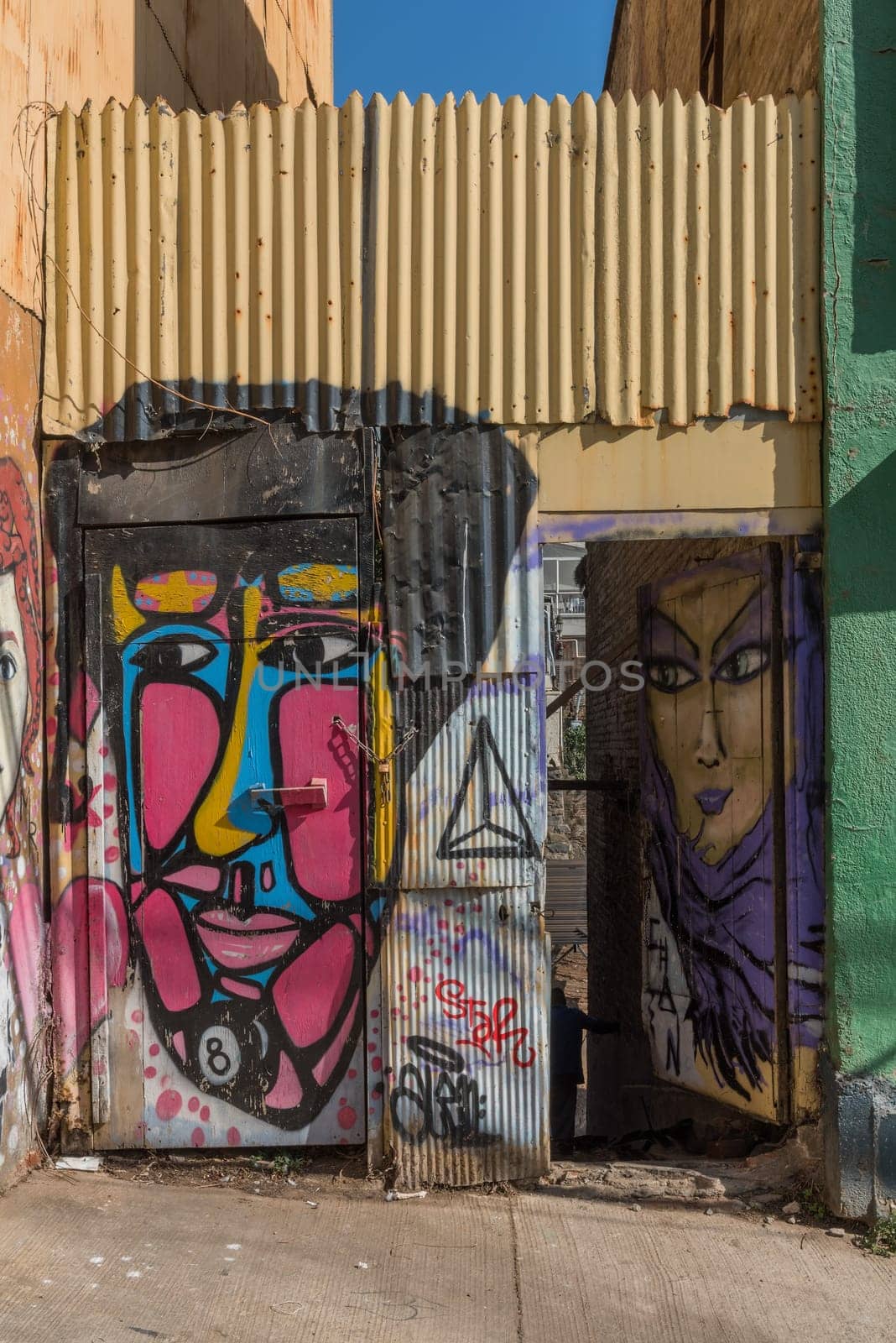 Graffiti street art on the walls and buildings of Valparaiso, Chile