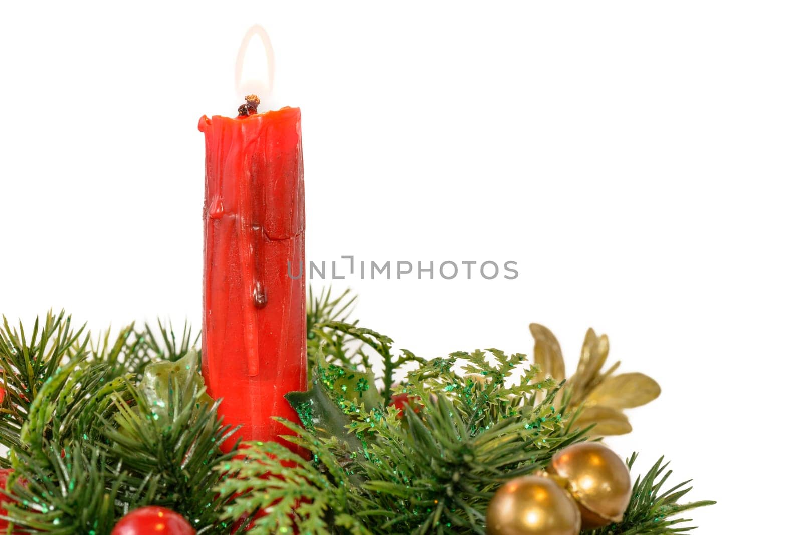 Nice Table Christmas wreath with red candle