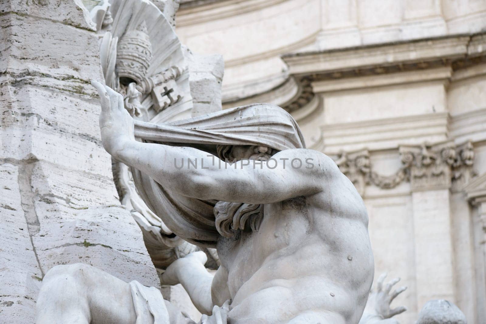 statue in piazza navona (navona square) in rome italy