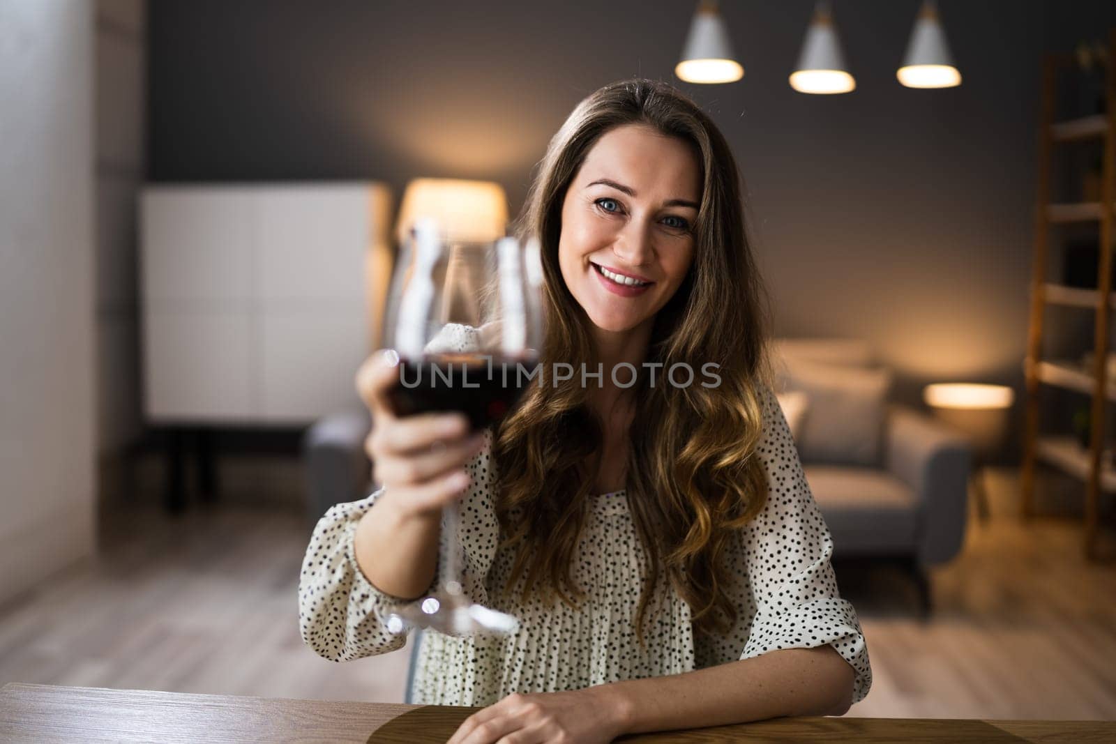 Romantic Home Dinner Video Conference With Wine