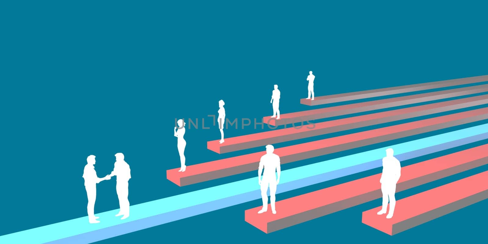 Business Background with Clean Minimalist Abstract in Blue and Red