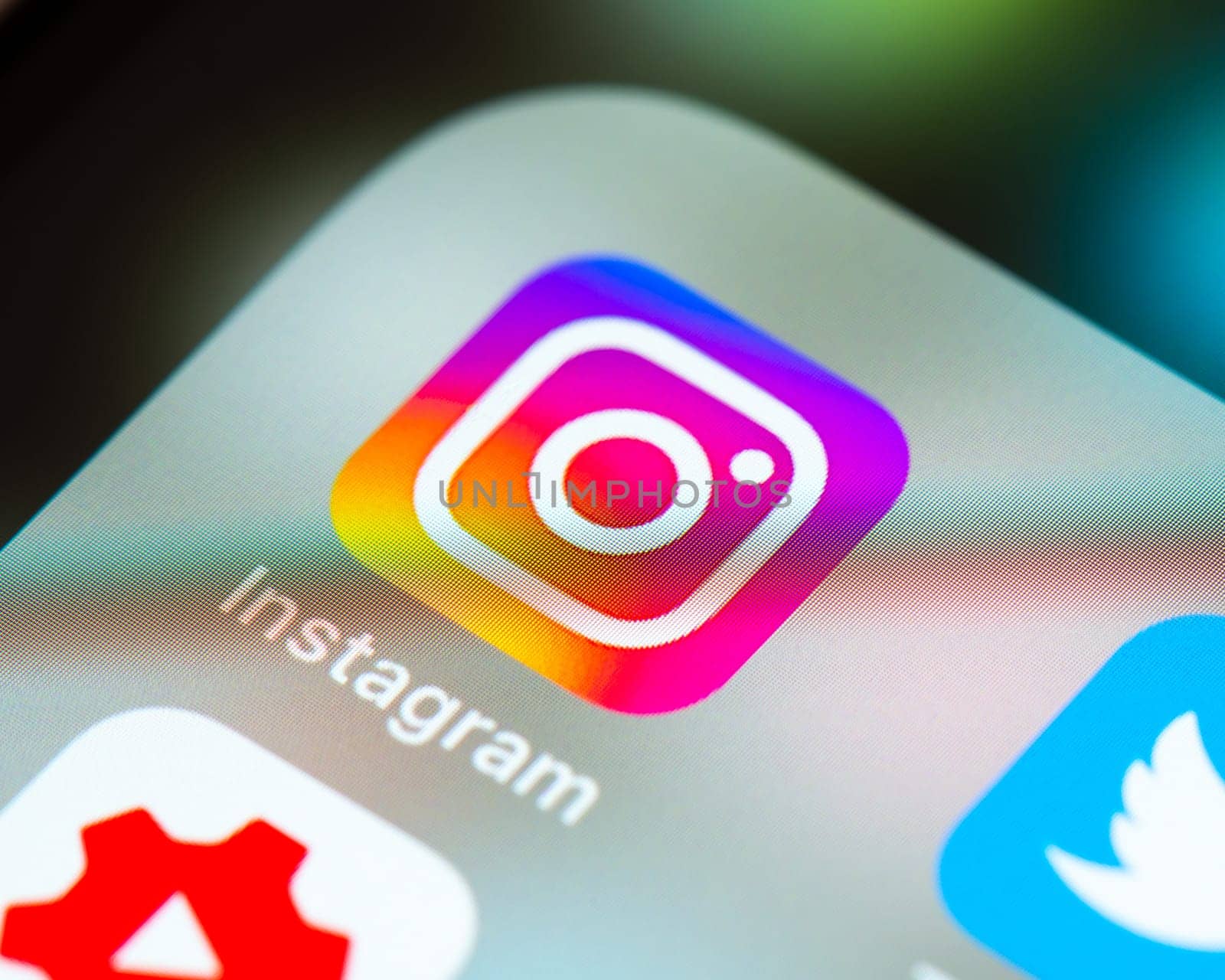BAYONNE, FRANCE - CIRCA JANUARY 2021: Instagram app icon on Apple iPhone screen. Instagram is a photo and video sharing social networking service owned by Facebook.